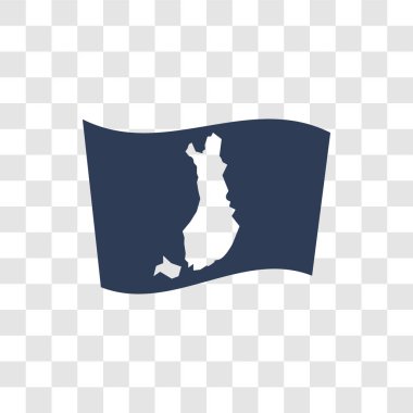 Finlandiya bayrak simgesi. Trendy Finlandiya bayrağı logo kavramı ülke bayrakları Collection şeffaf arka plan üzerinde