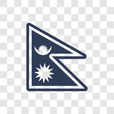 Nepal bayrağı simgesi. Trendy Nepal bayrağı logo kavramı ülke bayrakları Collection şeffaf arka plan üzerinde