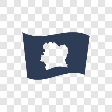 Fildişi Sahili bayrak simgesi. Trendy Fildişi Sahili bayrağı logo kavramı ülke bayrakları Collection şeffaf arka plan üzerinde