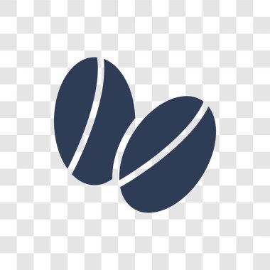 Kahve taneleri simgesi. Trendy kahve taneleri logo kavramı kültür koleksiyonundan şeffaf arka plan üzerinde