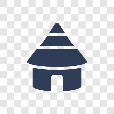 Çamur kulübe simgesi. Trendy çamur kulübe logo kavramı kültür koleksiyonundan şeffaf arka plan üzerinde