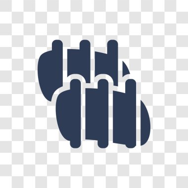 Domuz kaburga simgesi. Trendy domuz kaburga logo kavramı kültür koleksiyonundan şeffaf arka plan üzerinde