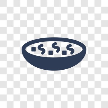 Tofu çorbası simgesi. Trendy Tofu çorbası logo kavramı kültür koleksiyonundan şeffaf arka plan üzerinde