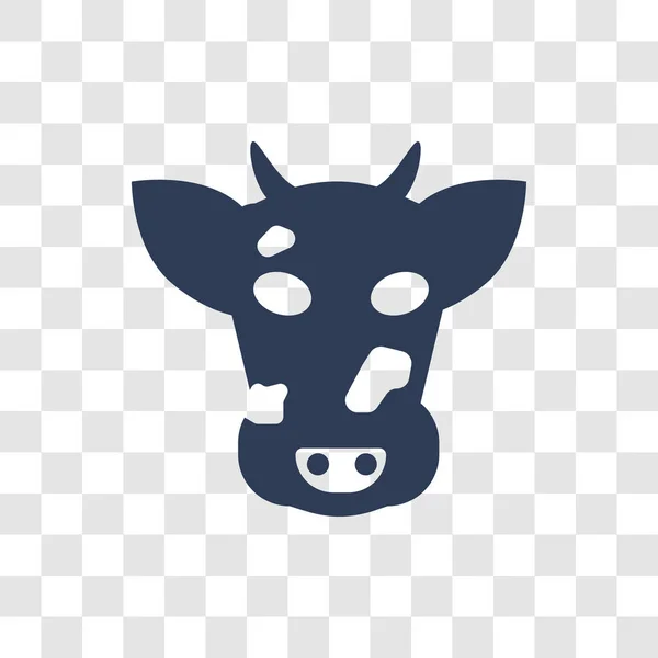 Ícone Vaca Trendy Cow Logo Concept Transparent Background Agriculture Farming — Vetor de Stock