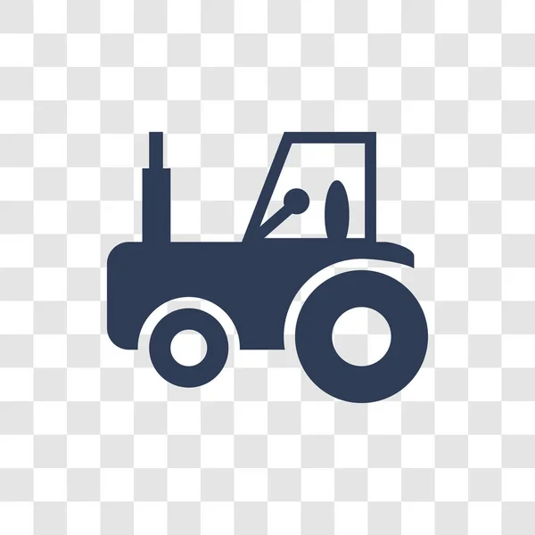 トラクターのアイコン 農業農業と園芸コレクションから透明な背景にトレンディなトラクター ロゴのコンセプト — ストックベクタ