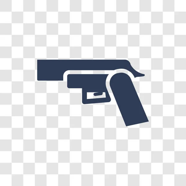Значок Пистолета Концепция Логотипа Trendy Gun Прозрачном Фоне Армейской Военной — стоковый вектор
