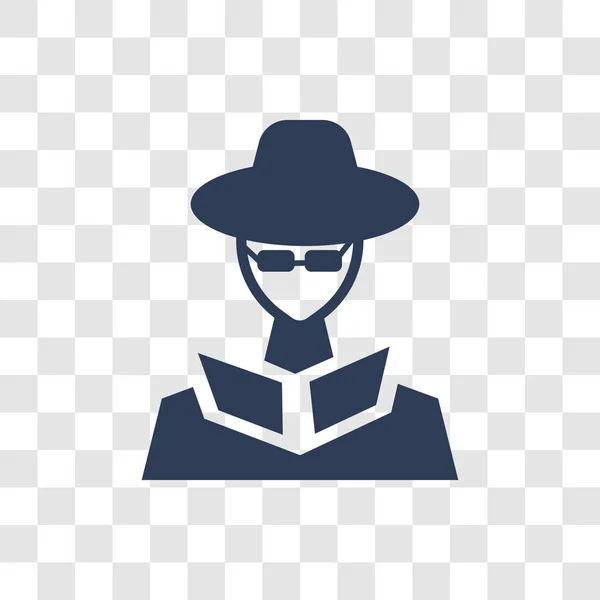 Значок Секретного Агента Концепція Логотипу Модного Секретного Агента Прозорому Тлі — стоковий вектор