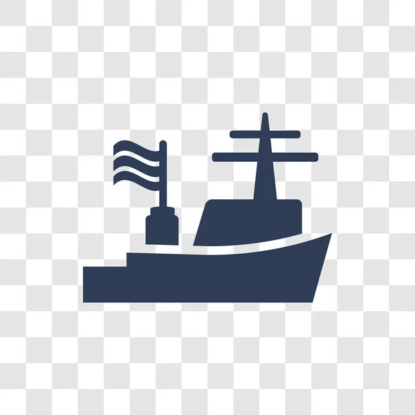 軍艦アイコン 軍と戦争のコレクションから透明な背景にトレンディな軍艦ロゴのコンセプト — ストックベクタ
