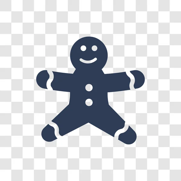Икона Пряничного Человечка Концепция Логотипа Trendy Ghabman Прозрачном Фоне Рождественской — стоковый вектор