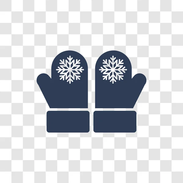 Want Pictogram Trendy Mitten Logo Concept Transparante Achtergrond Van Kerstcollecte — Stockvector