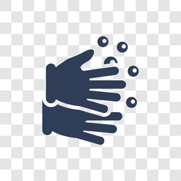 Ícone Lavagem Mãos Conceito Logotipo Lavagem Mão Moda Fundo Transparente — Vetor de Stock