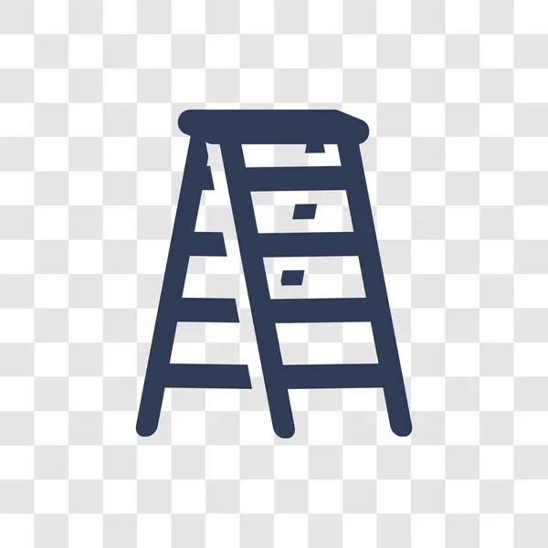 Merdiven Simgesi Trendy Merdiven Logo Kavramı Inşaat Koleksiyonundan Şeffaf Arka — Stok Vektör