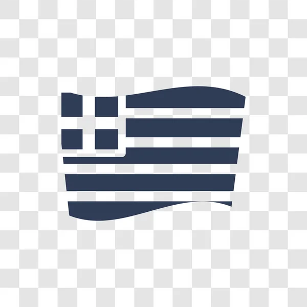 Ikona Flagi Grecji Modny Flaga Grecja Koncepcja Logo Przezroczystym Tle — Wektor stockowy