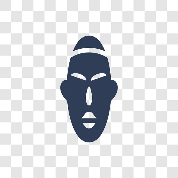 Αφρικανική Μάσκα Εικονίδιο Μοντέρνα Αφρικανική Μάσκα Λογότυπο Έννοια Διαφανές Φόντο — Διανυσματικό Αρχείο