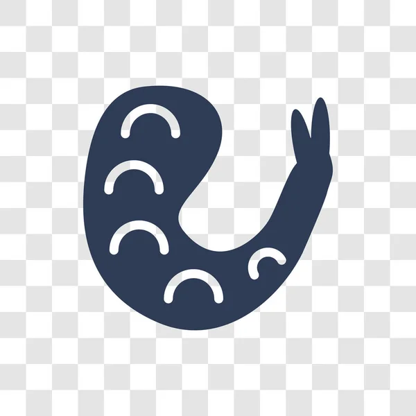 Gebratene Garnelen Trendiges Frittiertes Shrimp Logo Konzept Auf Transparentem Hintergrund — Stockvektor