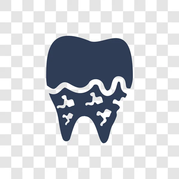 牙菌斑图标 时尚牙菌斑标志概念透明背景从牙医收集 — 图库矢量图片