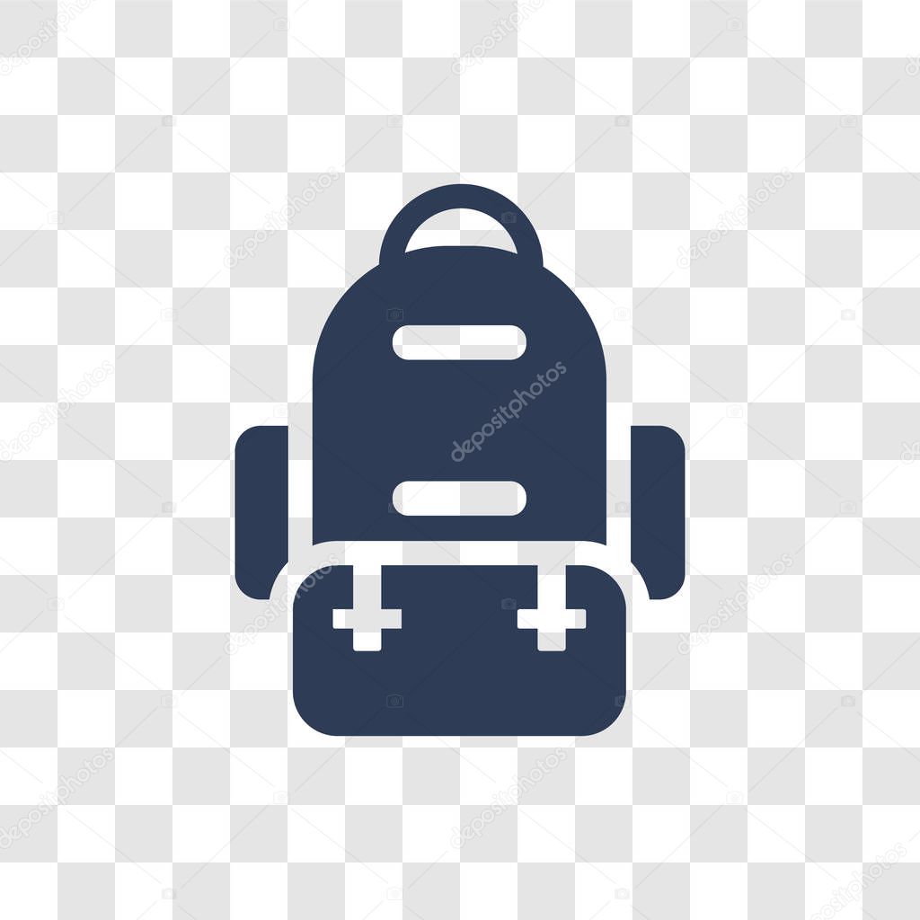 Army backpack icon. Trendy Army backpack logo concept on transparent background from army and war collection