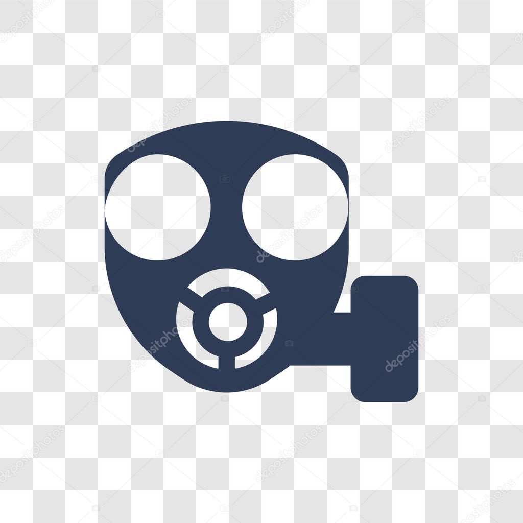 Gas mask icon. Trendy Gas mask logo concept on transparent background from army and war collection