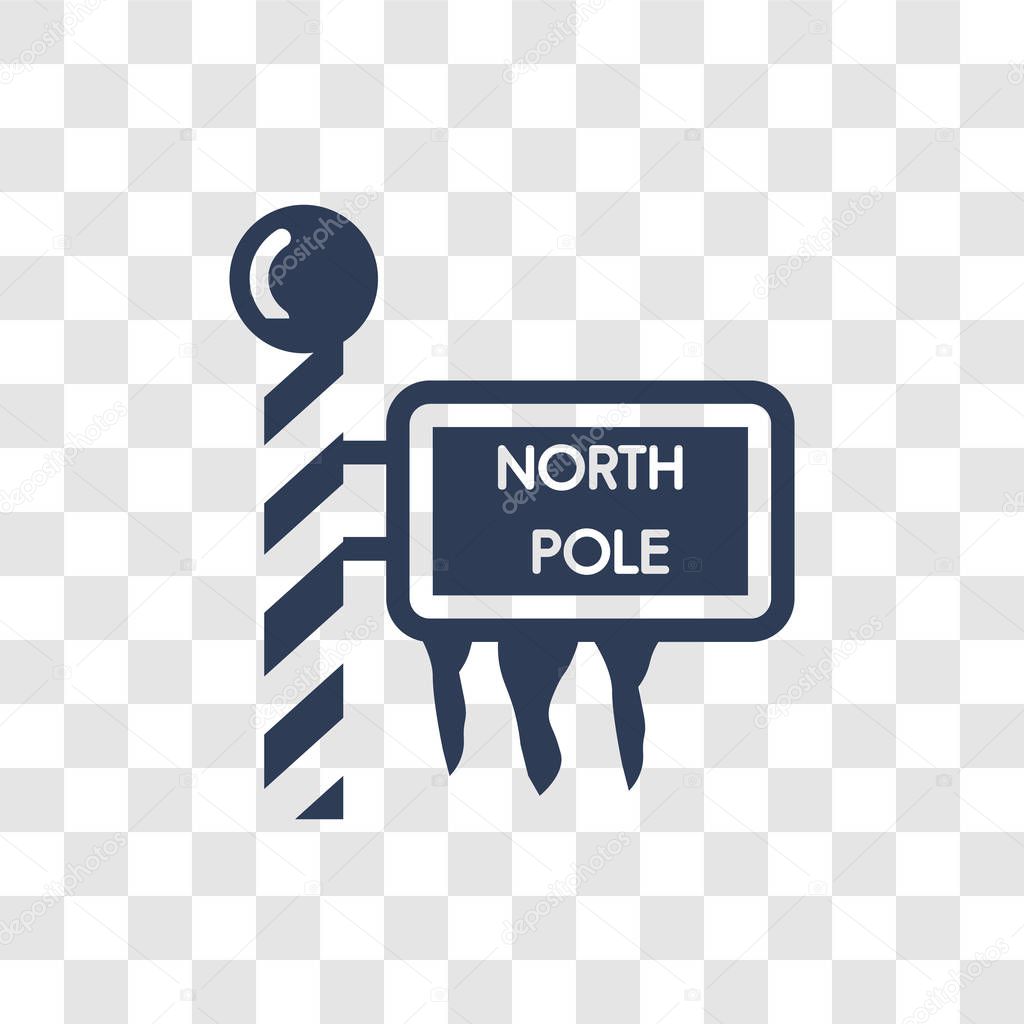 North pole icon. Trendy North pole logo concept on transparent background from Christmas collection