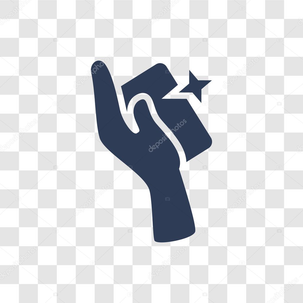 Washing hand icon. Trendy Washing hand logo concept on transparent background from cleaning collection