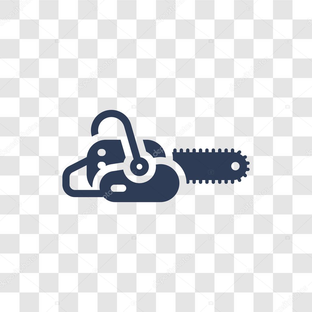 Chainsaw icon. Trendy Chainsaw logo concept on transparent background from Construction collection