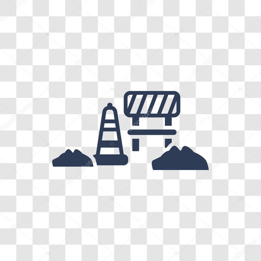 Road construction icon. Trendy road construction logo concept on transparent background from Construction collection