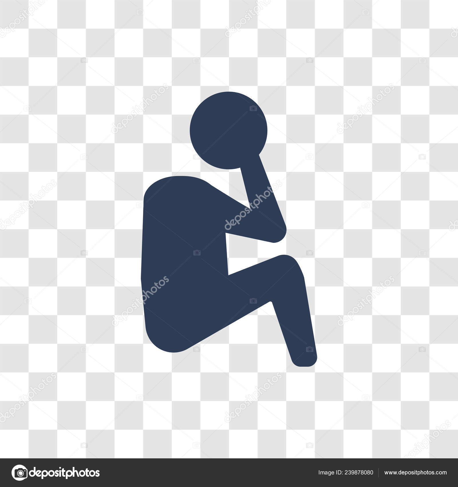 Depressed Human Icon Trendy Depressed Human Logo Concept Transparent  Background Stock Vector by ©bestvectorstock 239878080, image size:1600x1700