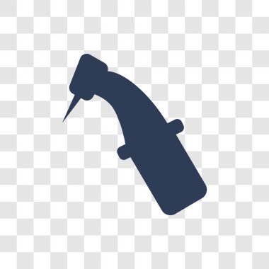 Diş hekimleri aracı simgesini matkap. Modaya uygun diş hekimleri aracı logo kavramı dişçi koleksiyonundan şeffaf arka plan üzerinde matkap