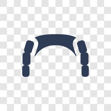 Kısmi takma diş simgesi. Diş hekimi koleksiyonundan şeffaf arka plan üzerinde trendy kısmi takma diş logo kavramı