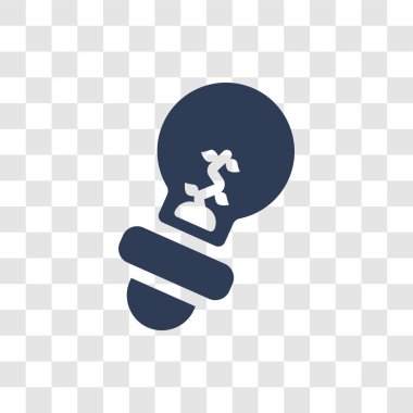 Eko ampul simgesi. Trendy Eko ampul logo kavramı ekoloji koleksiyonundan şeffaf arka plan üzerinde