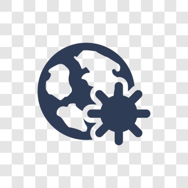 Planet earth simgesini. Trendy Planet earth logo kavramı ekoloji koleksiyonundan şeffaf arka plan üzerinde