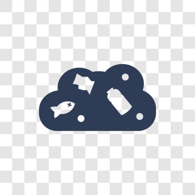 Kirliliği simgesi. Trendy kirliliği logo kavramı ekoloji koleksiyonundan şeffaf arka plan üzerinde