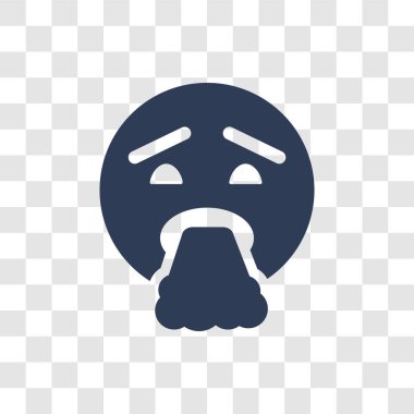 Tiksinti emoji simgesi. Trendy Disgusted emoji logo kavramı Emoji koleksiyonundan şeffaf arka plan üzerinde