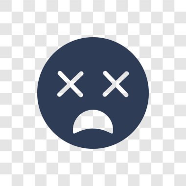 Baş döndürücü emoji simgesi. Trendy Dizzy emoji logo kavramı Emoji koleksiyonundan şeffaf arka plan üzerinde