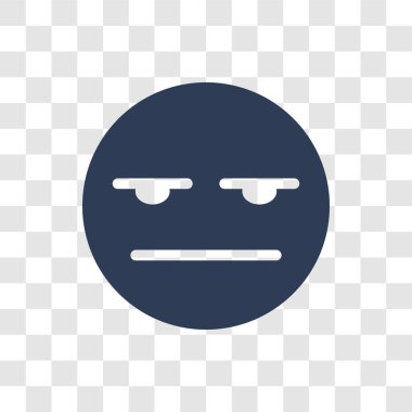 İfadesiz emoji simgesi. Trendy ifadesiz emoji logo kavramı Emoji koleksiyonundan şeffaf arka plan üzerinde
