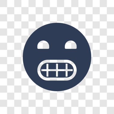 Sırıtan emoji simgesi. Trendy Grinning emoji logo kavramı Emoji koleksiyonundan şeffaf arka plan üzerinde