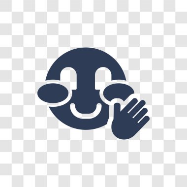 Emoji simgesi Merhaba. Trendy Merhaba emoji logo kavramı Emoji koleksiyonundan şeffaf arka plan üzerinde