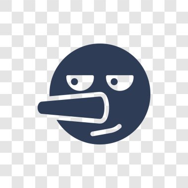 Yalancı emoji simgesi. Trendy yalancı emoji logo kavramı Emoji koleksiyonundan şeffaf arka plan üzerinde