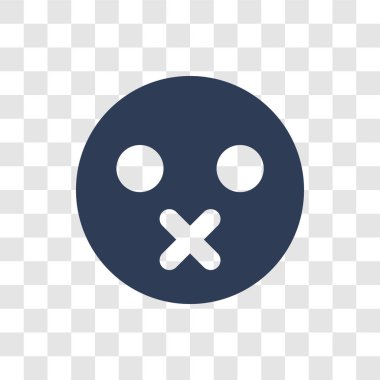 Sessiz emoji simgesi. Trendy sessiz emoji logo kavramı Emoji koleksiyonundan şeffaf arka plan üzerinde