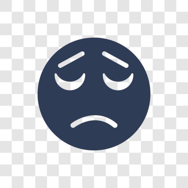 Dalgın emoji simgesi. Trendy dalgın emoji logo kavramı Emoji koleksiyonundan şeffaf arka plan üzerinde