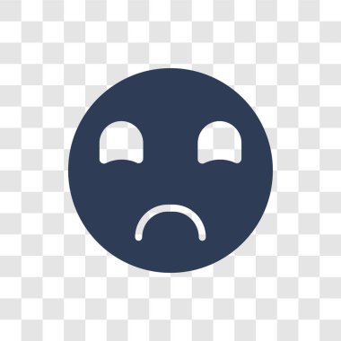 Üzgün emoji simgesi. Trendy üzgün emoji logo kavramı Emoji koleksiyonundan şeffaf arka plan üzerinde