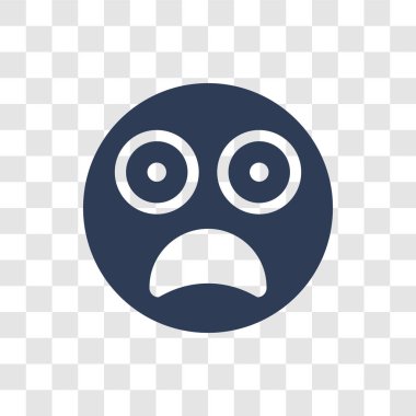 Korkmuş emoji simgesi. Trendy korkmuş emoji logo kavramı Emoji koleksiyonundan şeffaf arka plan üzerinde