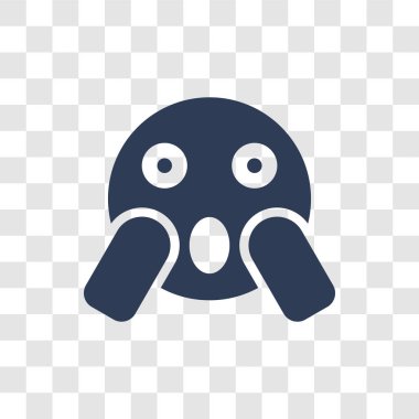Şok emoji simgesi. Trendy gidiş emoji logo kavramı Emoji koleksiyonundan şeffaf arka plan üzerinde