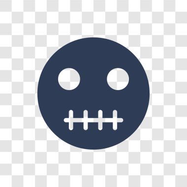 Sessiz emoji simgesi. Trendy sessiz emoji logo kavramı Emoji koleksiyonundan şeffaf arka plan üzerinde