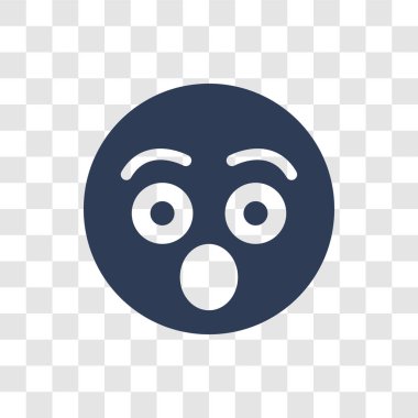 Sürpriz emoji simgesi. Trendy sürpriz emoji logo kavramı Emoji koleksiyonundan şeffaf arka plan üzerinde
