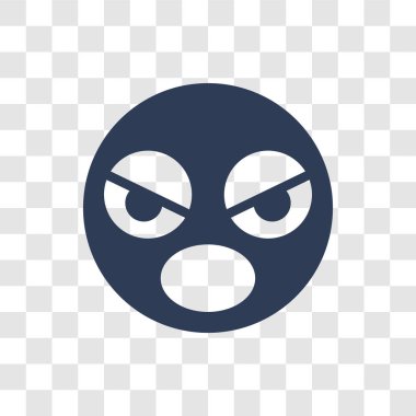 Diye bağıran emoji simgesi. Trendy Yelling emoji logo kavramı Emoji koleksiyonundan şeffaf arka plan üzerinde