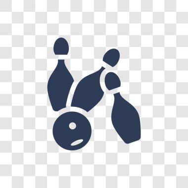 Bowling simgesi. Trendy Bowling logo kavramı eğlence ve Arcade koleksiyonundan şeffaf arka plan üzerinde