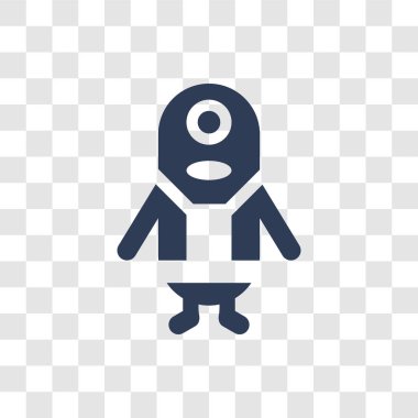 Minion simgesi. Trendy Minion logo kavramı eğlence ve Arcade koleksiyonundan şeffaf arka plan üzerinde