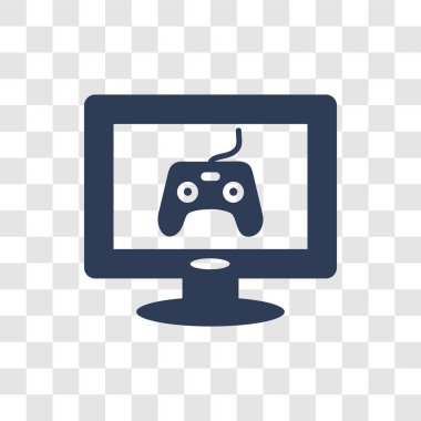PC oyun simgesi. Son moda Pc oyun logo kavramı eğlence ve Arcade koleksiyonundan şeffaf arka plan üzerinde