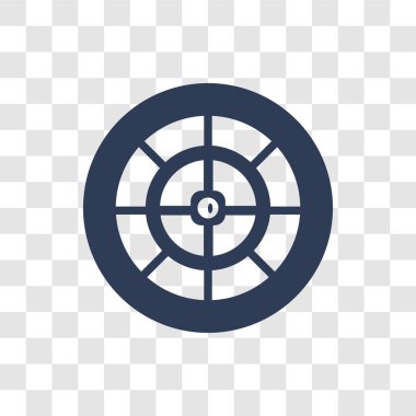 Rulet simgesi. Son moda rulet logo kavramı eğlence ve Arcade koleksiyonundan şeffaf arka plan üzerinde